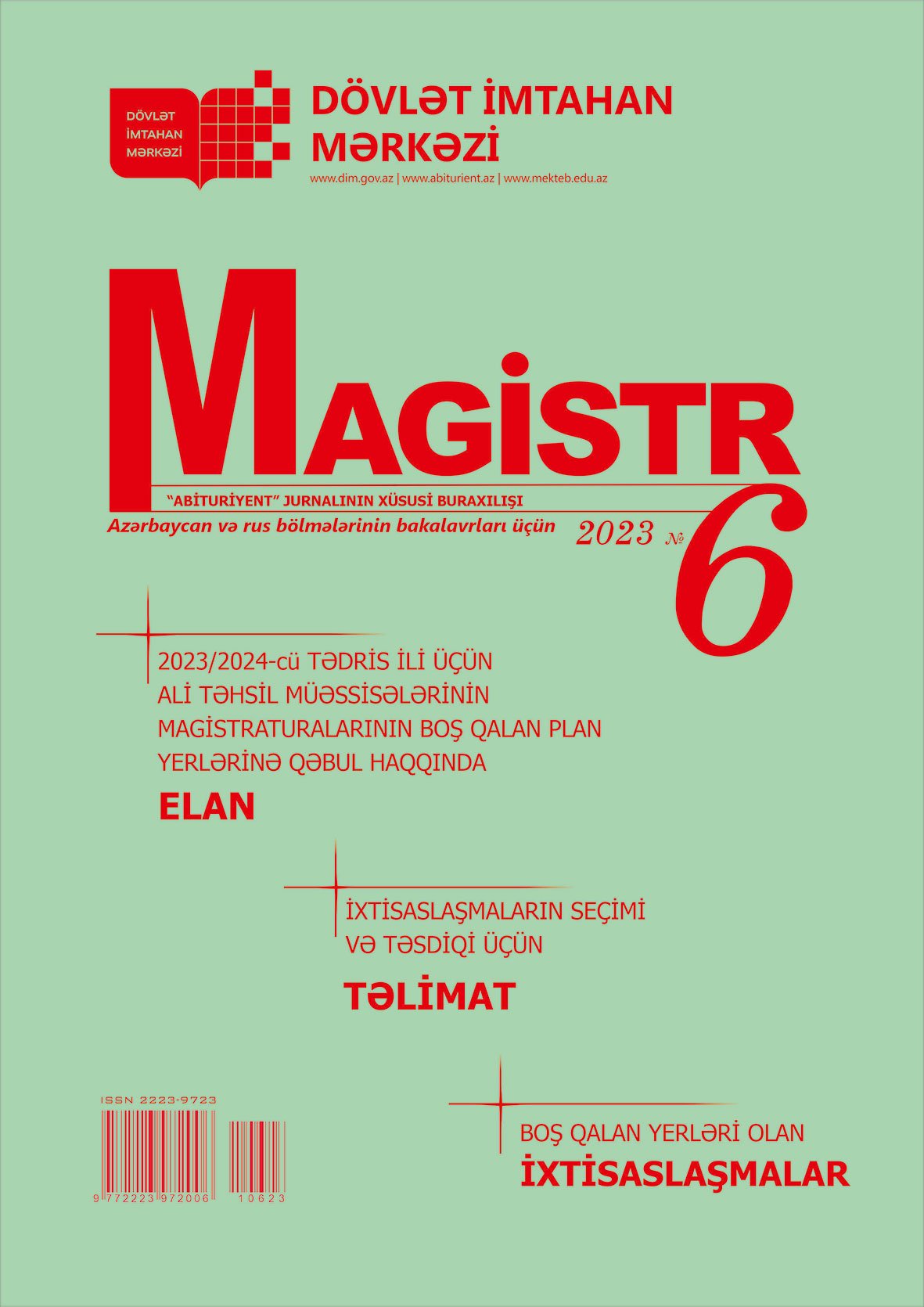 DİM "Magistr" jurnalının 6-cı nömrəsini nəşr edib DİM "Magistr" jurnalının 6-cı nömrəsini nəşr edib