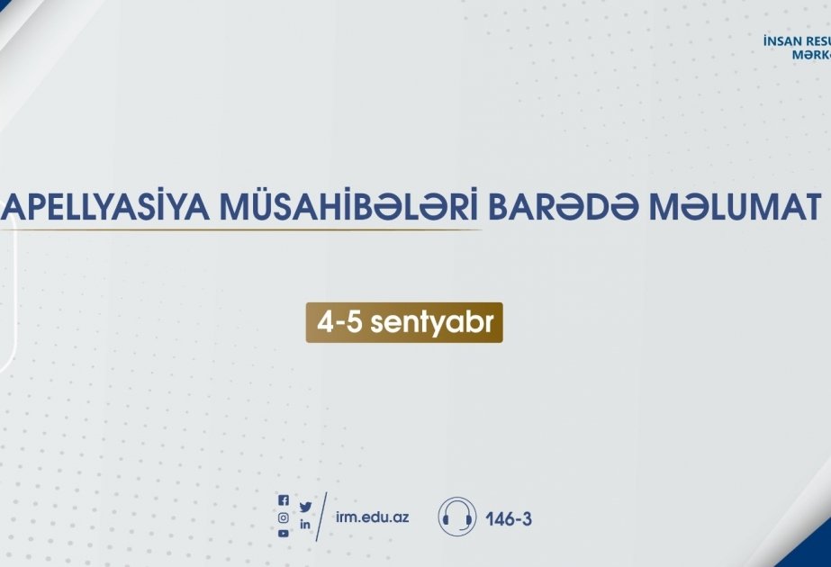 MİQ müsabiqəsinin apellyasiya müsahibələri onlayn təşkil olunacaq MİQ müsabiqəsinin apellyasiya müsahibələri onlayn təşkil olunacaq