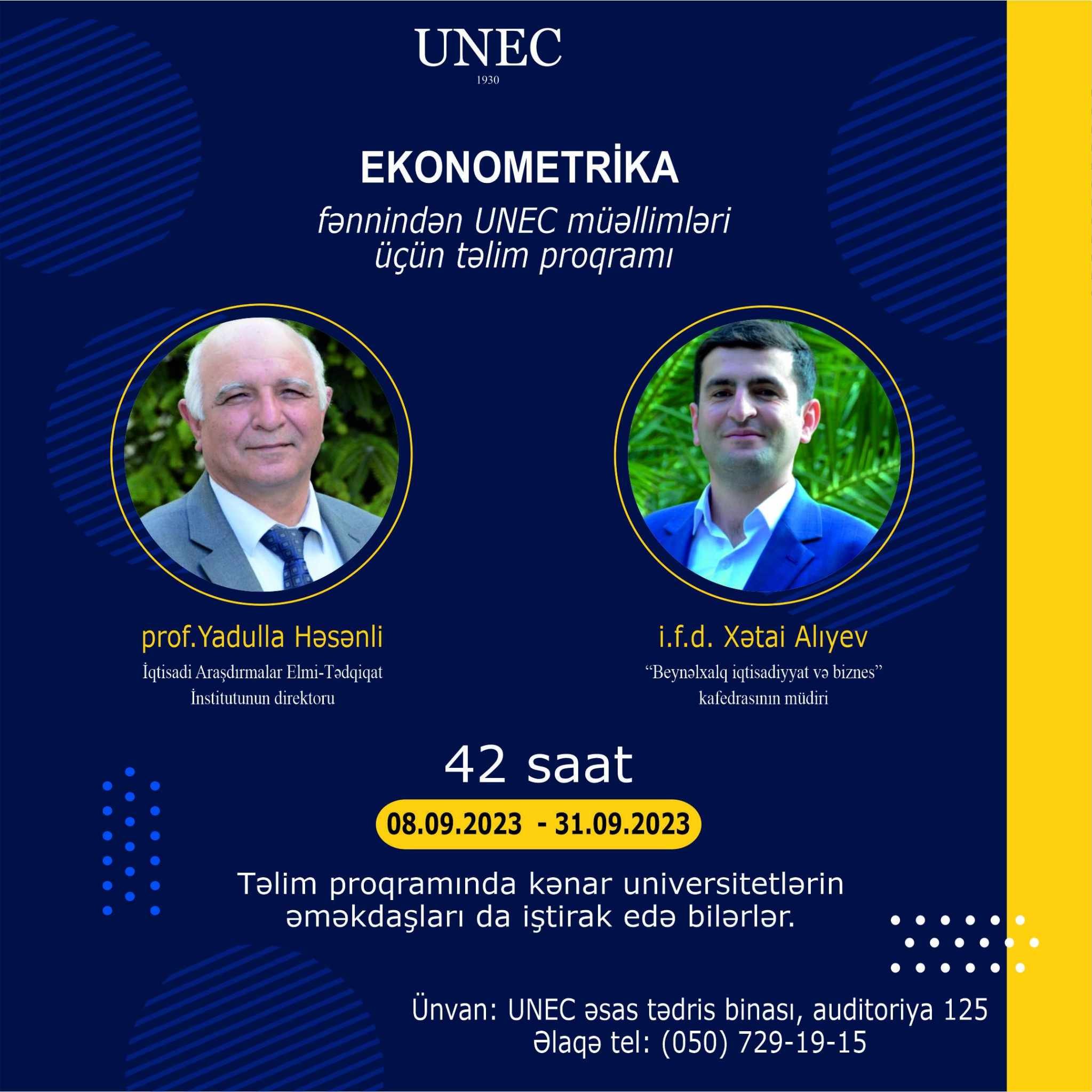 UNEC-də müəllimlər üçün təlimlər keçirilir UNEC-də müəllimlər üçün təlimlər keçirilir