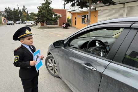 Xaçmazda uşaqlar 1 günlük yol polisi olublar - FOTO