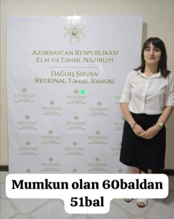 50 uğurlu şagirdin Riyaziyyat müəllimi Ağayeva Vüsalə